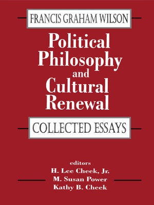 cover image of Political Philosophy and Cultural Renewal
